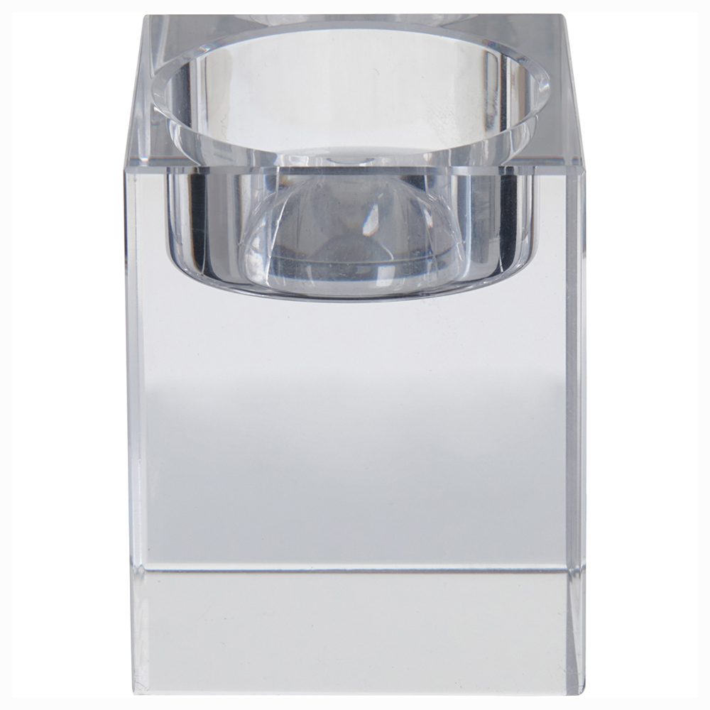 Wilko Square Crystal Effect Medium Tealight Holder Medium Image 1