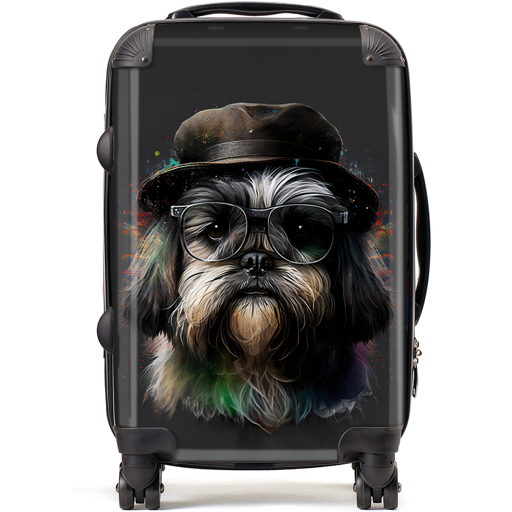 Warren Reed Designer Cabin Lhasa Apso Dog Splashart Suitcase Image 1