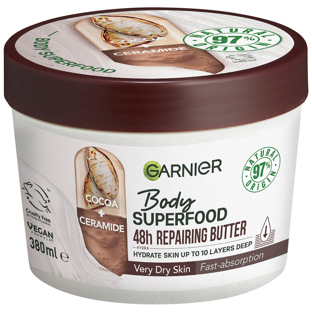 Garnier Body Superfood Repairing Butter with Cocoa Body Moisturiser 380ml Image 1