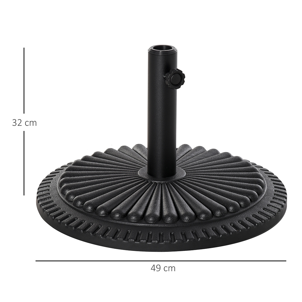 Outsunny Round Resin Parasol Base with Wheels 15kg Image 5