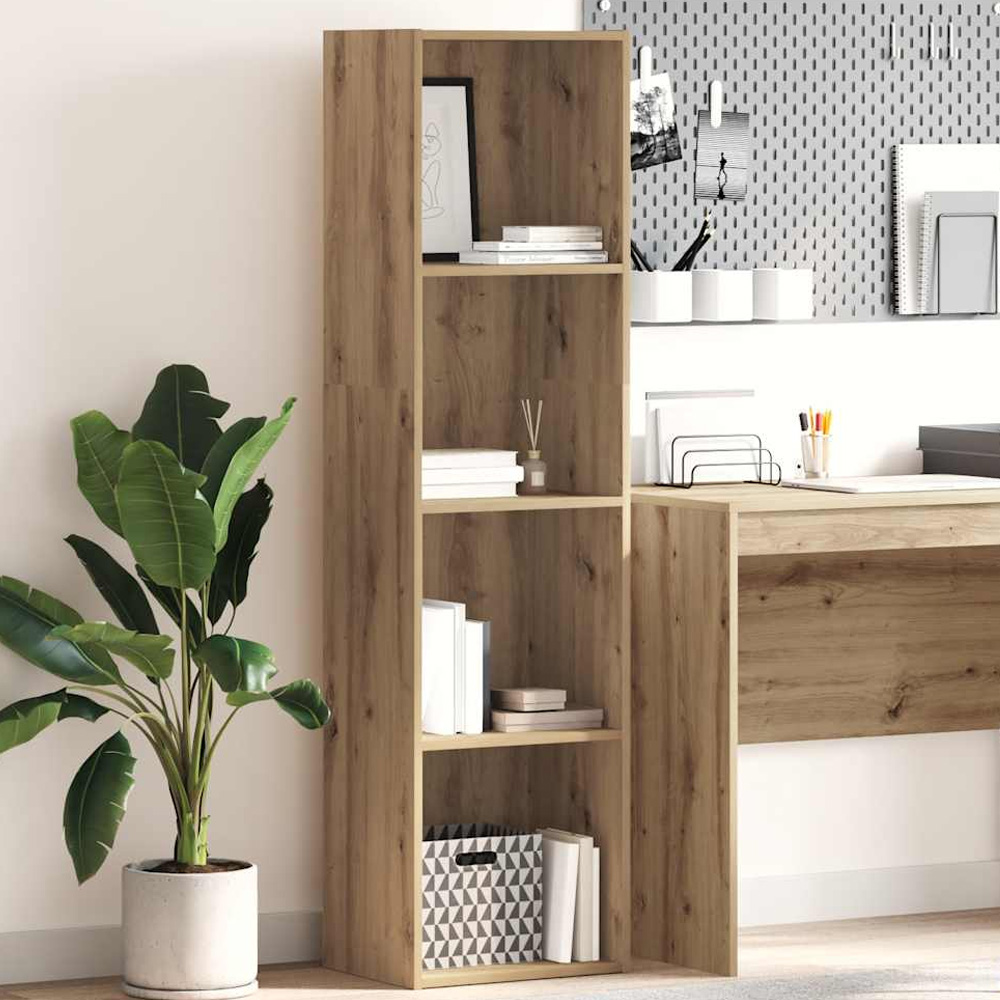 vidaXL 4 Shelf Artisian Oak Bookcase Image 1