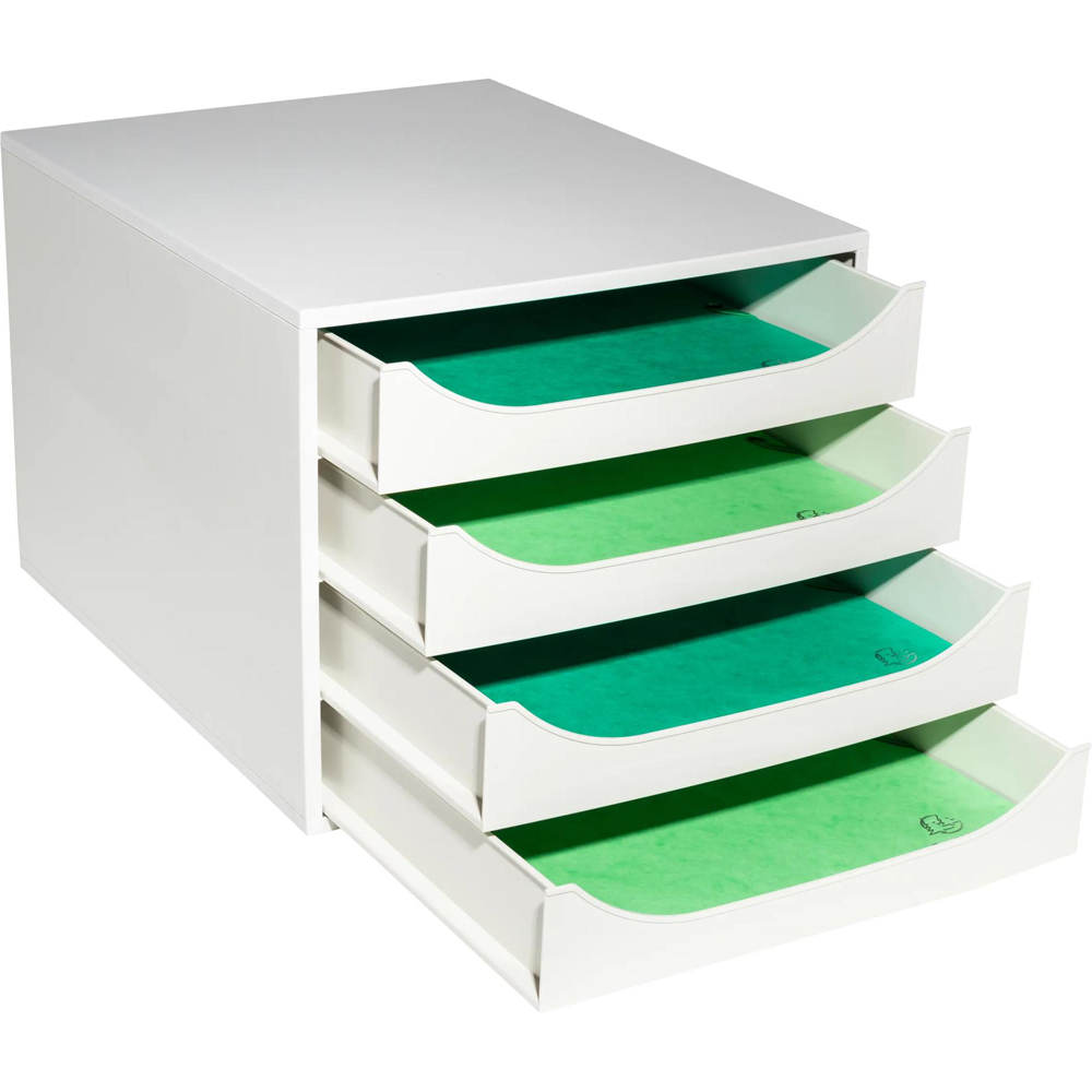 Exacompta EcoBox Office 4 Drawer Grey Desk Organiser Image 5