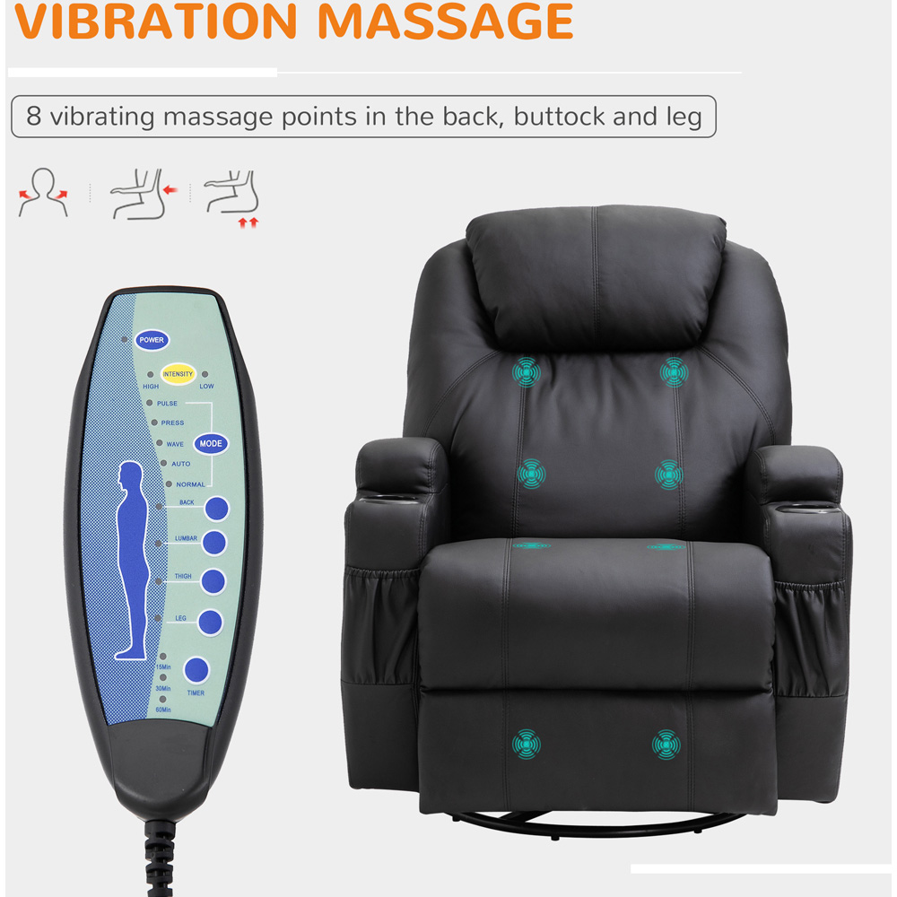 Portland Black PU Leather Manual Recliner Chair with Remote Control Image 7