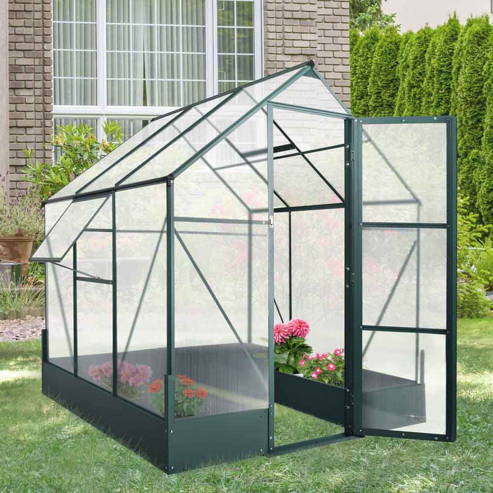 Outsunny Green Aluminium 6.2 x 6.2ft Walk In Greenhouse Image 3