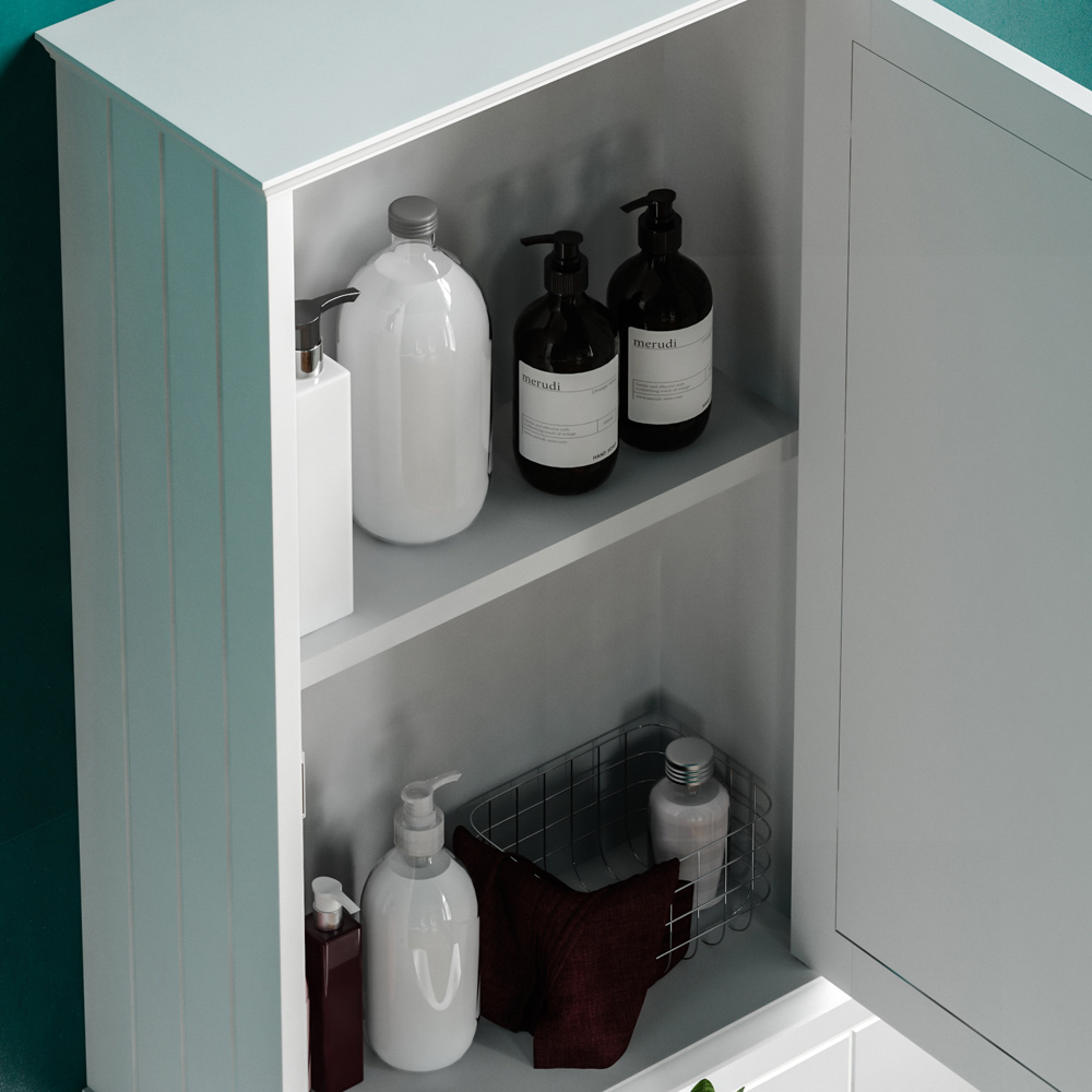 Lassic Bath Vida Priano White Single Door Mirror Bathroom Cabinet Image 4