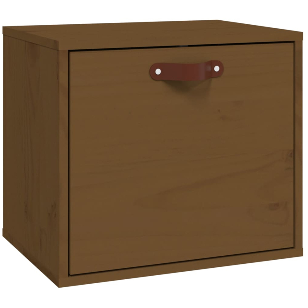 vidaXL Single Door Honey Brown Solid Pine Wood Wall Cabinet Image 2