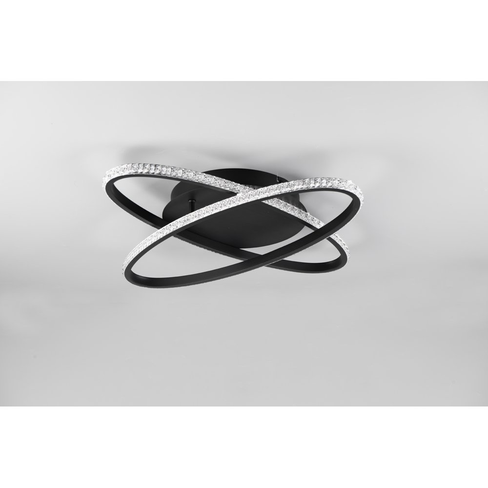 TRIO Lane Matt Black LED Ceiling Light Image 6