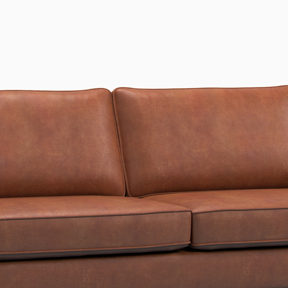 Bexhill 3 Seater Tan Faux Leather Sofa Image 3