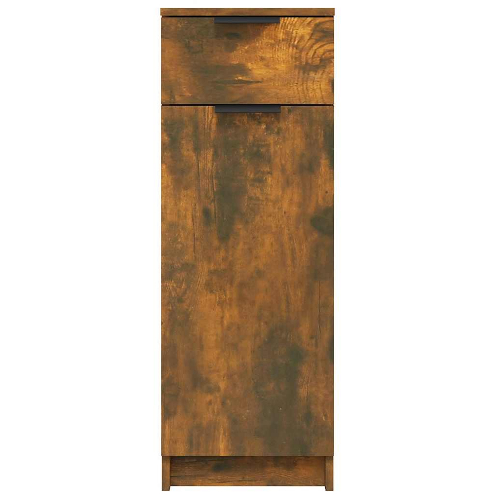 vidaXL Single Door Single Drawer Smoked Oak Bathroom Cabinet Image 5