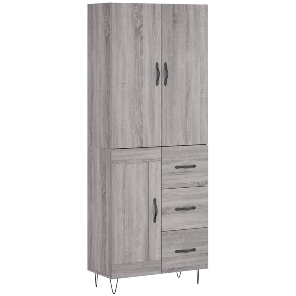 vidaXL 3 Door 3 Drawer Grey Sonoma Highboard Image 2