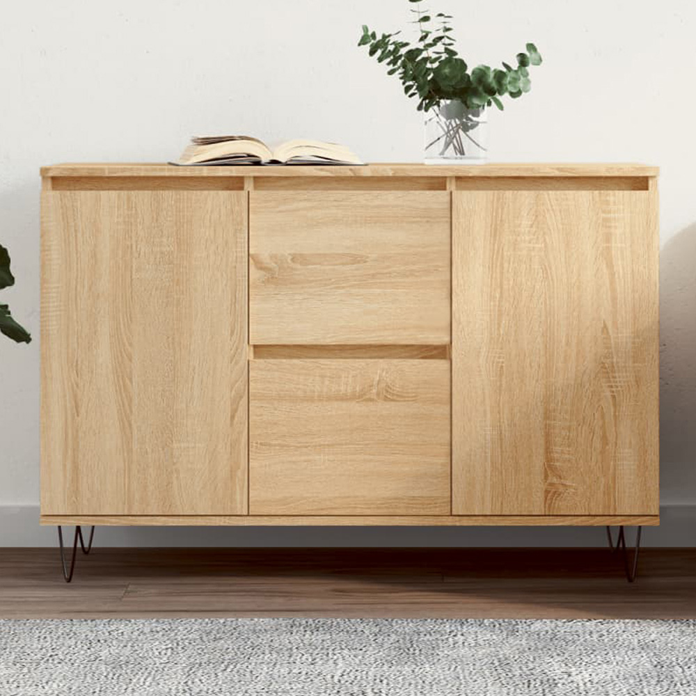 vidaXL 2 Door 2 Drawer Sonoma Oak Sideboard Image 1
