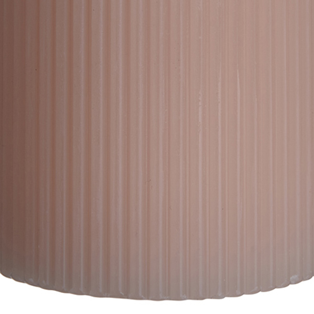 Wilko Pink Ribbed Candle Image 5