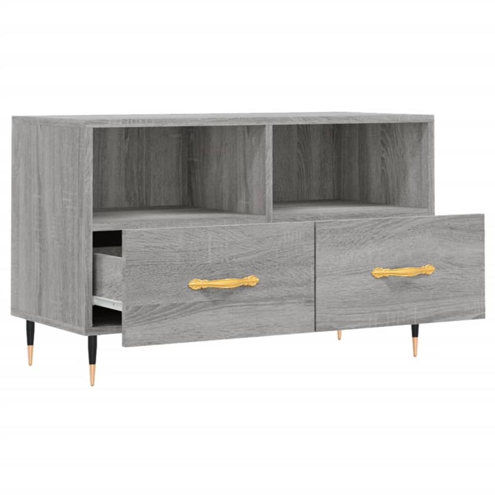 vidaXL 2 Drawer 2 Shelf Grey Sonoma TV Cabinet Image 6