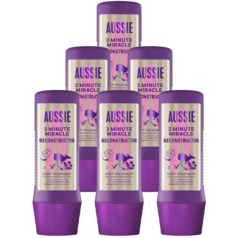 Aussie 3 Minute Miracle Reconstructor Vegan Hair Mask Case of 6 x 225ml Image 1