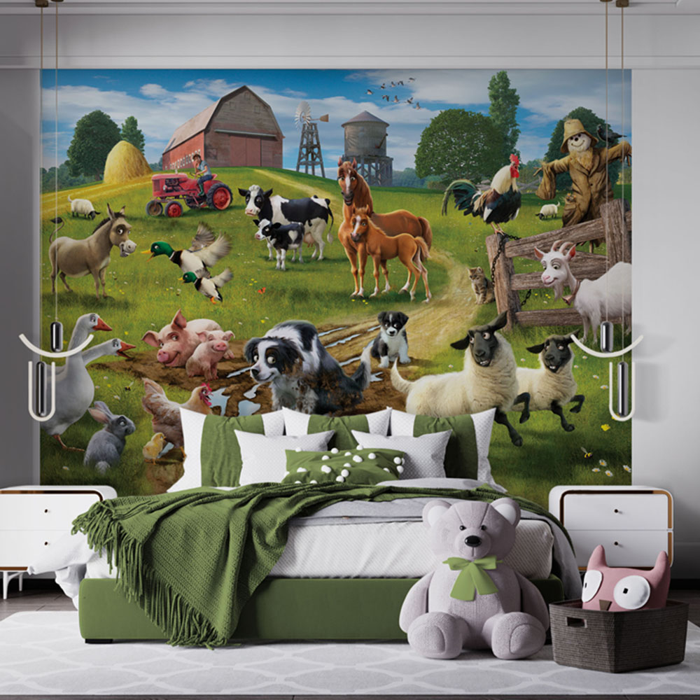 Walltastic Farmyard Fun Wall Mural Image 1