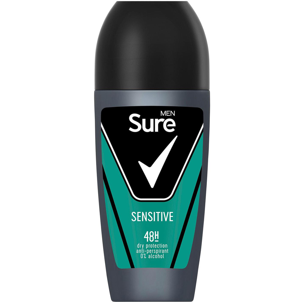 Sure Men Sensitive Sweat and Odour 48H Protection Anti-Perspirant Roll On 50ml 24 Pack Image 2