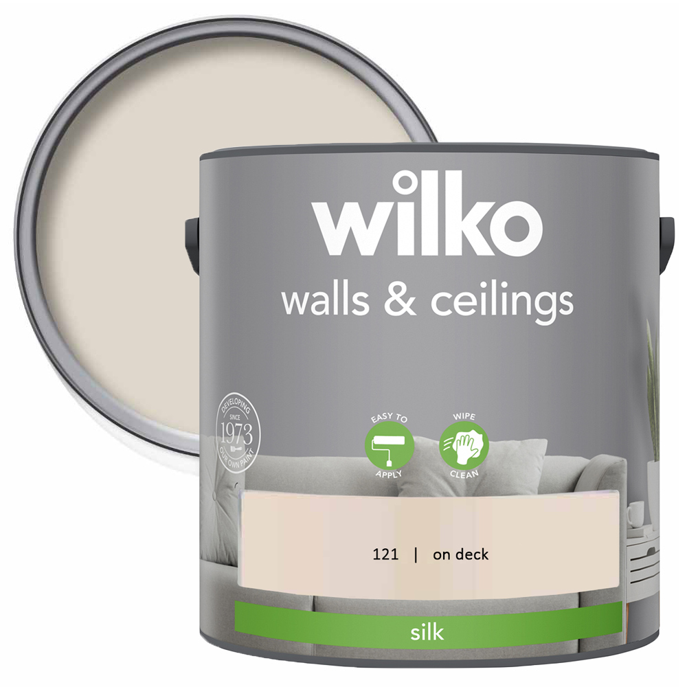 Wilko Walls & Ceilings On Deck Silk Emulsion Paint 2.5L Image 1