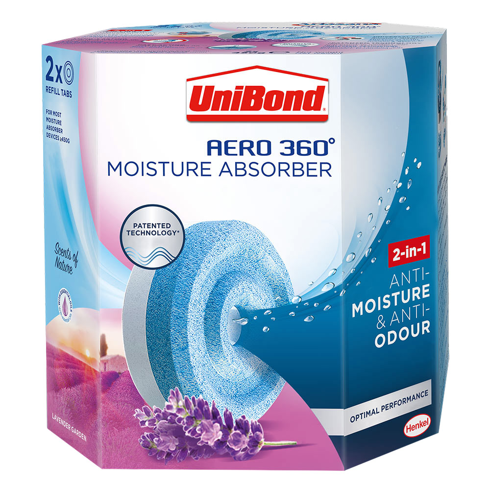 UniBond Aero 360 2 Pack Lavender Scented Refill Image 1