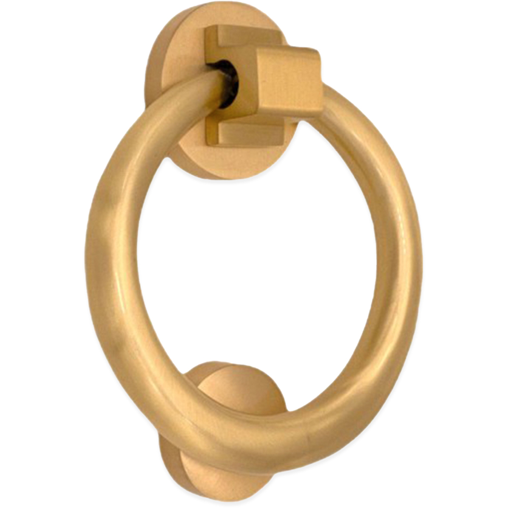 Spira Brass Satin Brass Ring Door Knocker Image 1