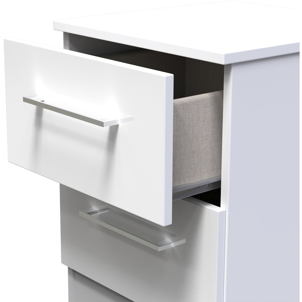 Crowndale Worcester 2 Drawer White Gloss Bedside Table with Wireless Charging Ready Assembled Image 6
