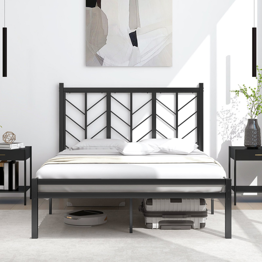Costway Double Branch Shaped Headboard Platform Bed Frame Image 3
