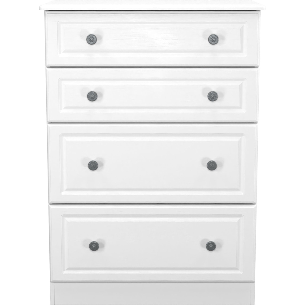 Crowndale Pembroke 4 Drawer Matt White Deep Chest of Drawers Ready Assembled Image 2