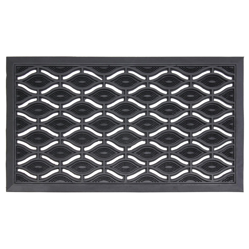 JVL Elipses Eyes Rubber Doormat 40 x 70cm Image 1
