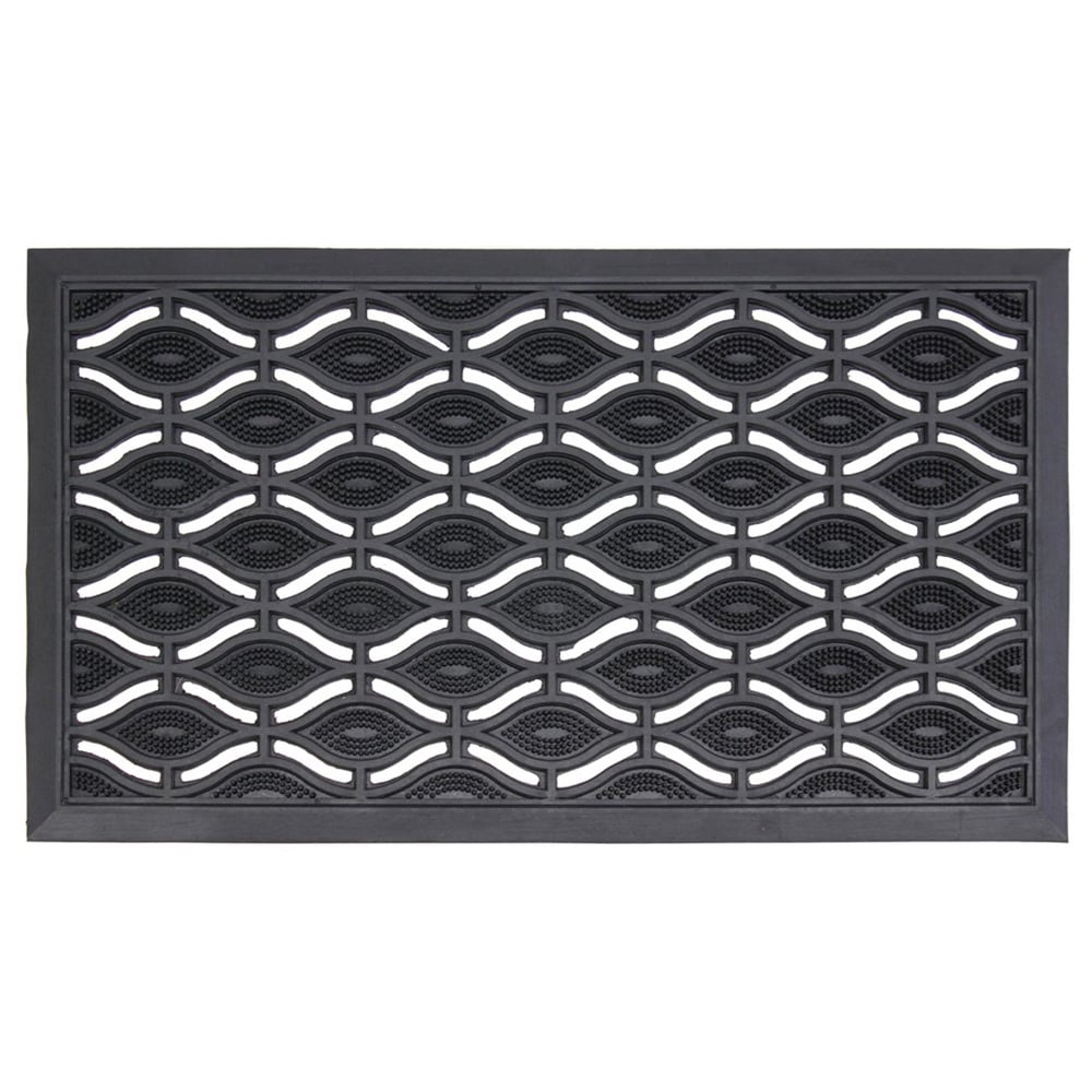 JVL Elipses Eyes Rubber Doormat 40 x 70cm Image 1
