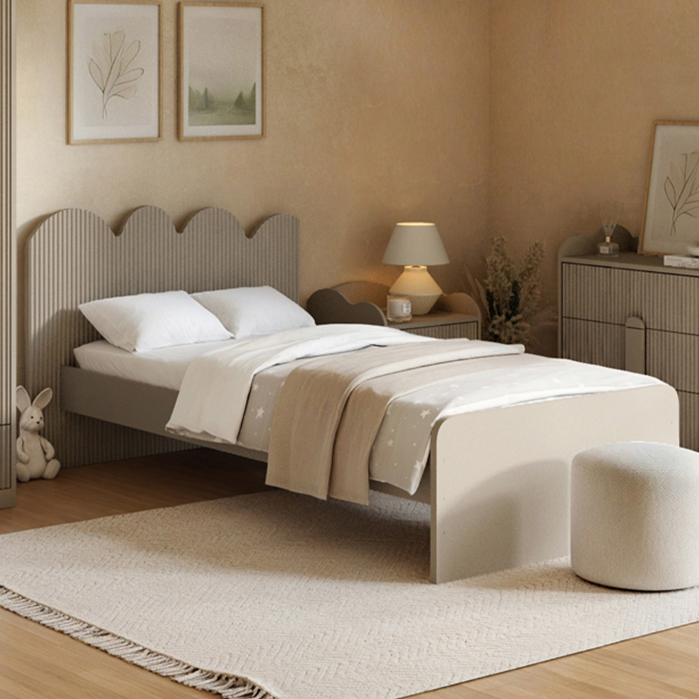 Flair Calista Single Dark Beige Ribbed Bed Image 1