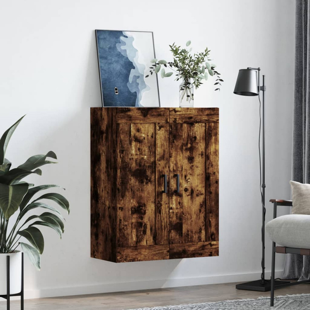 vidaXL 2 Door Brown Smoked Oak Wall Mounted Cabinet Image 9