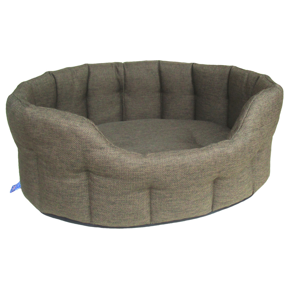 P&L XL Green Oval Basket Dog Bed Image 1