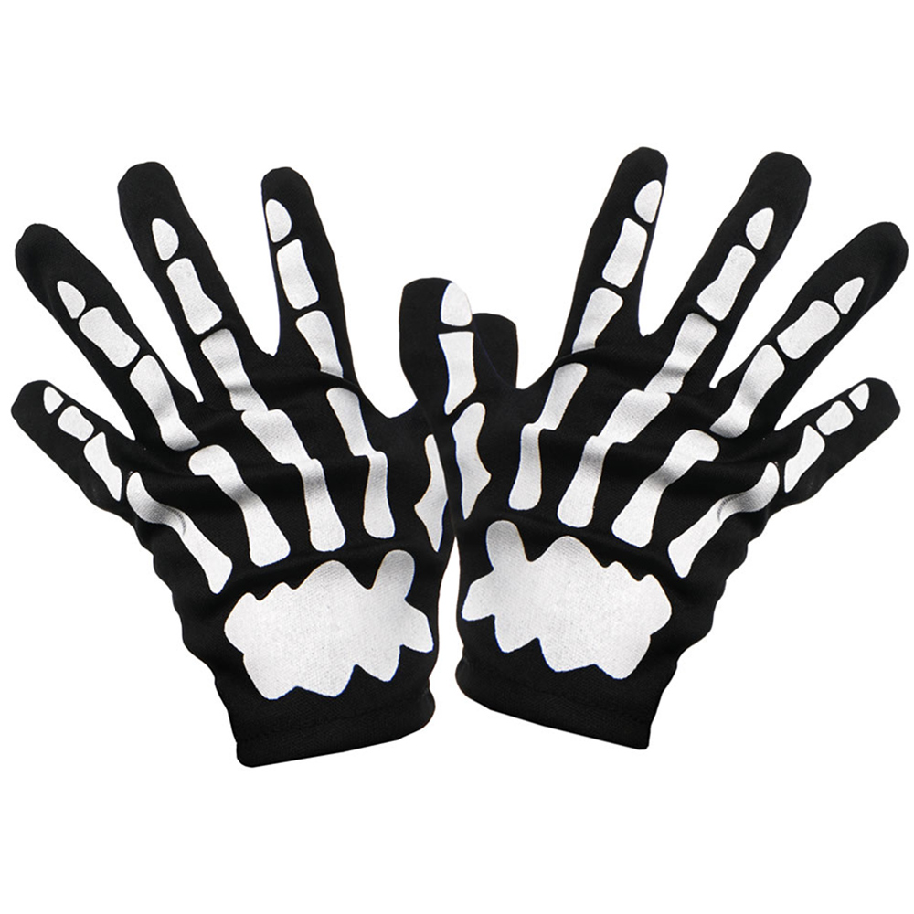 Wilko Halloween Kids Skeleton Gloves Image 1