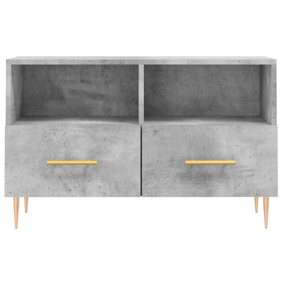 vidaXL 2 Drawer 2 Shelf Concrete Grey TV Cabinet Image 5