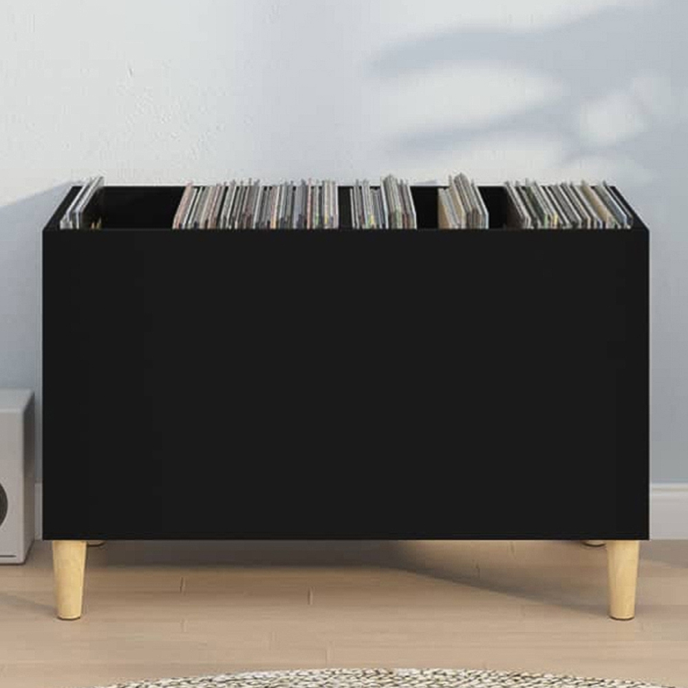 vidaXL Black Record Cabinet Image 1