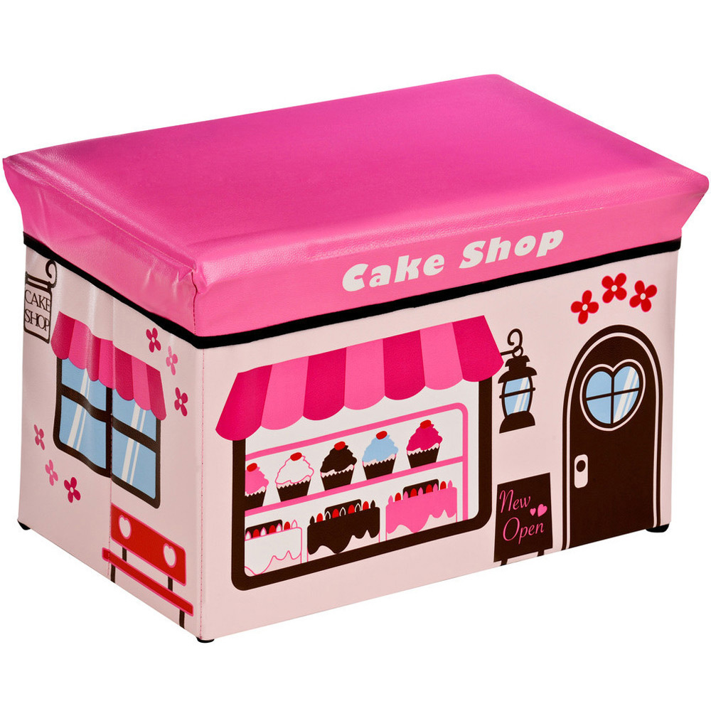 Premier Housewares Pink Cake Shop Storage Box and Seat Image 2
