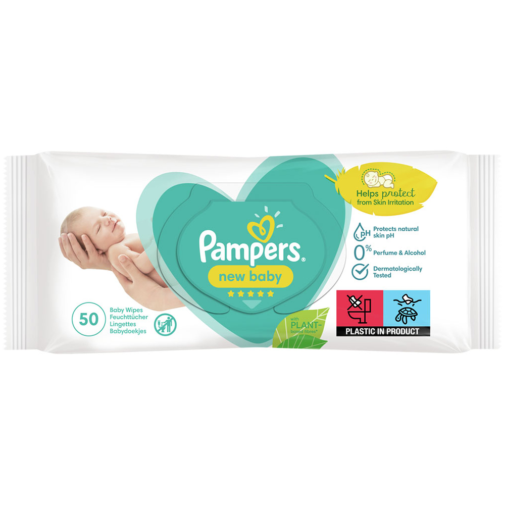 Pampers New Baby Sensitive Wipes 50 Pack Image 1