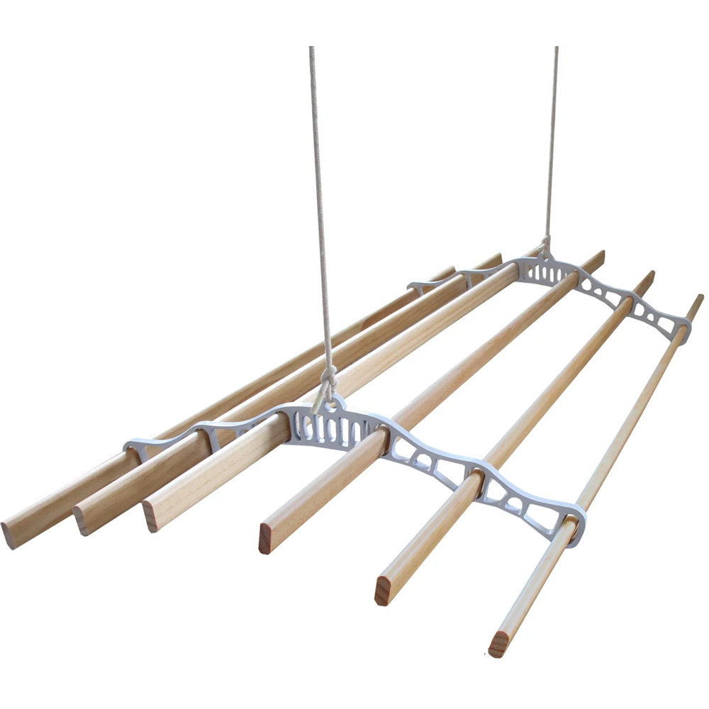 Body Revolution White Clothing Airer Ceiling Pulley 1.4m Image 4