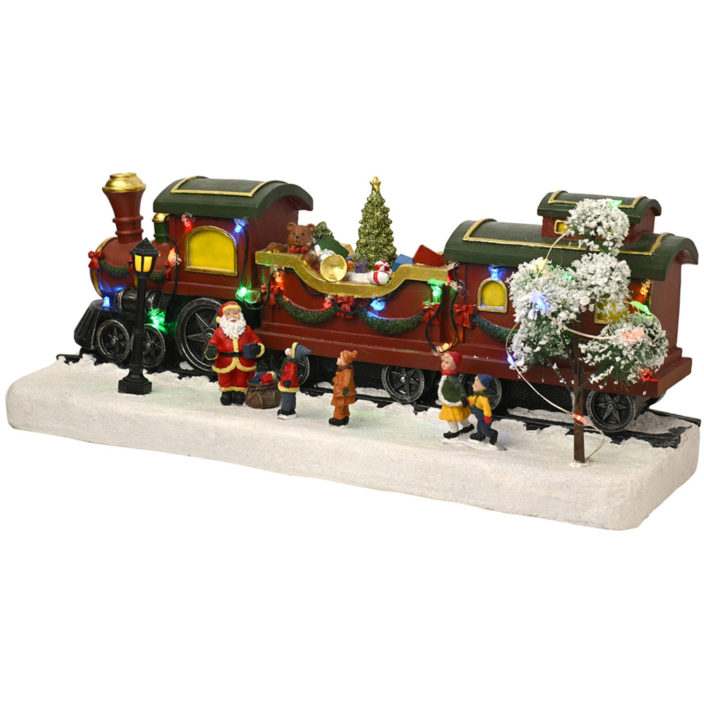 The Seasonal Gift Co Regal Tidings Light Up Christmas Train Scene Decoration 16cm Image 3