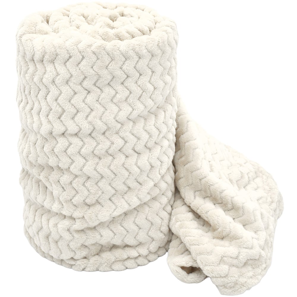 Velosso Cream Moda Plush Throw 150 x 200cm Image 1