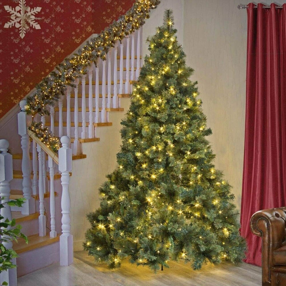 Shatchi Bushy Green LED Pre-Lit Kentucky Artificial Christmas Tree 6ft Image 2