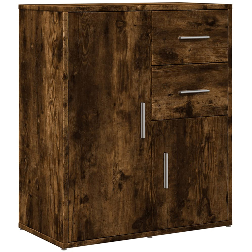vidaXL 2 Door 2 Drawer Smoked Oak Sideboard Image 2