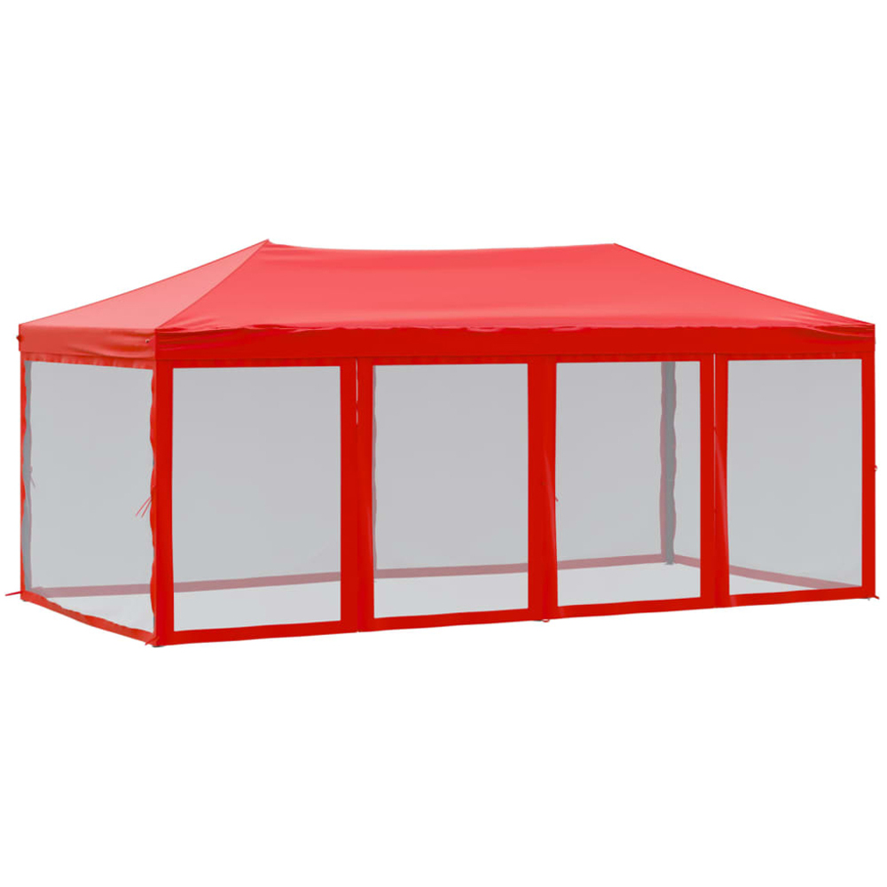 vidaXL 3 x 6m Red Foldable Party Tent with Sidewalls Image 2
