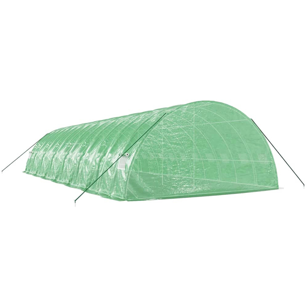 vidaXL Green Polyethylene Galvanised Steel Frame 45.9 x 19.6ft Greenhouse Image 2