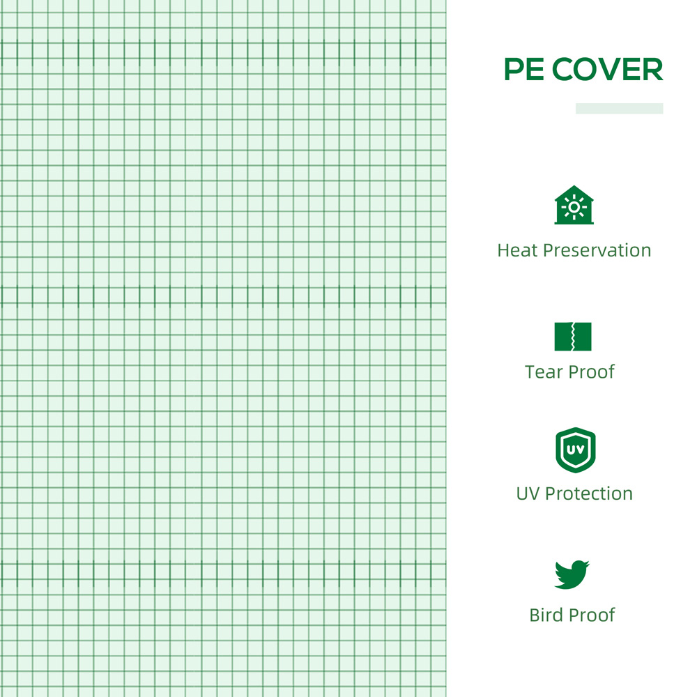 Outsunny 2 x 6.2ft Green PE Plastic Mini Greenhouse Image 7