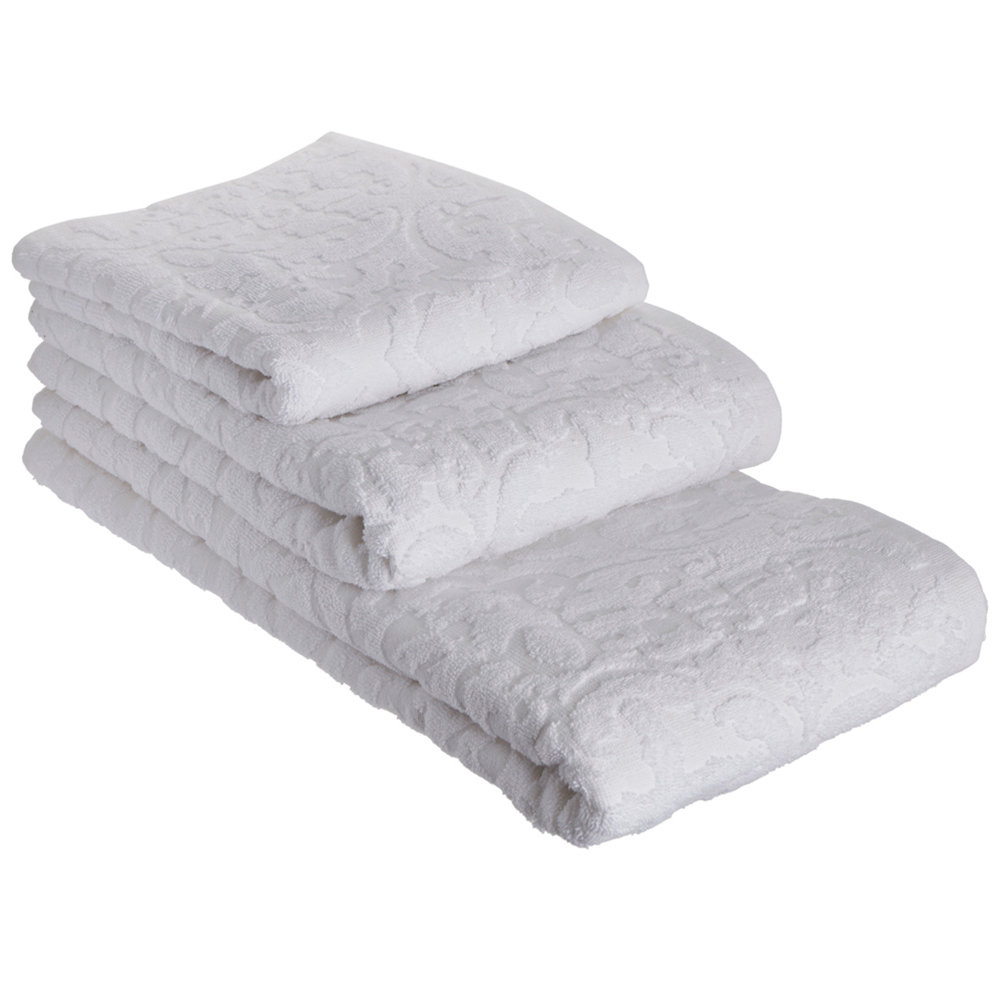 Wilko Jacquard Bath Towel White Wilko