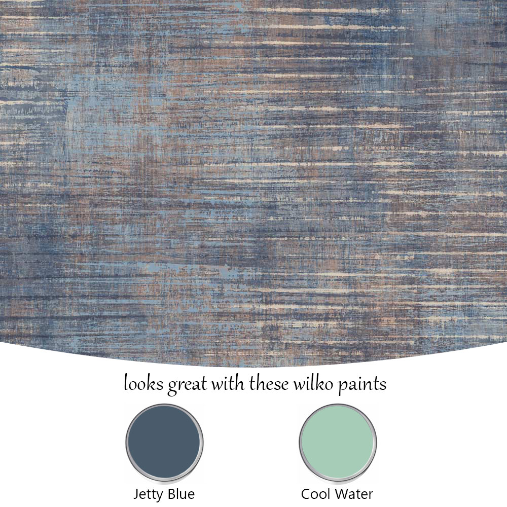 Grandeco Urban Stripe Distressed Metallic Textured Navy Blue Wallpaper Image 4