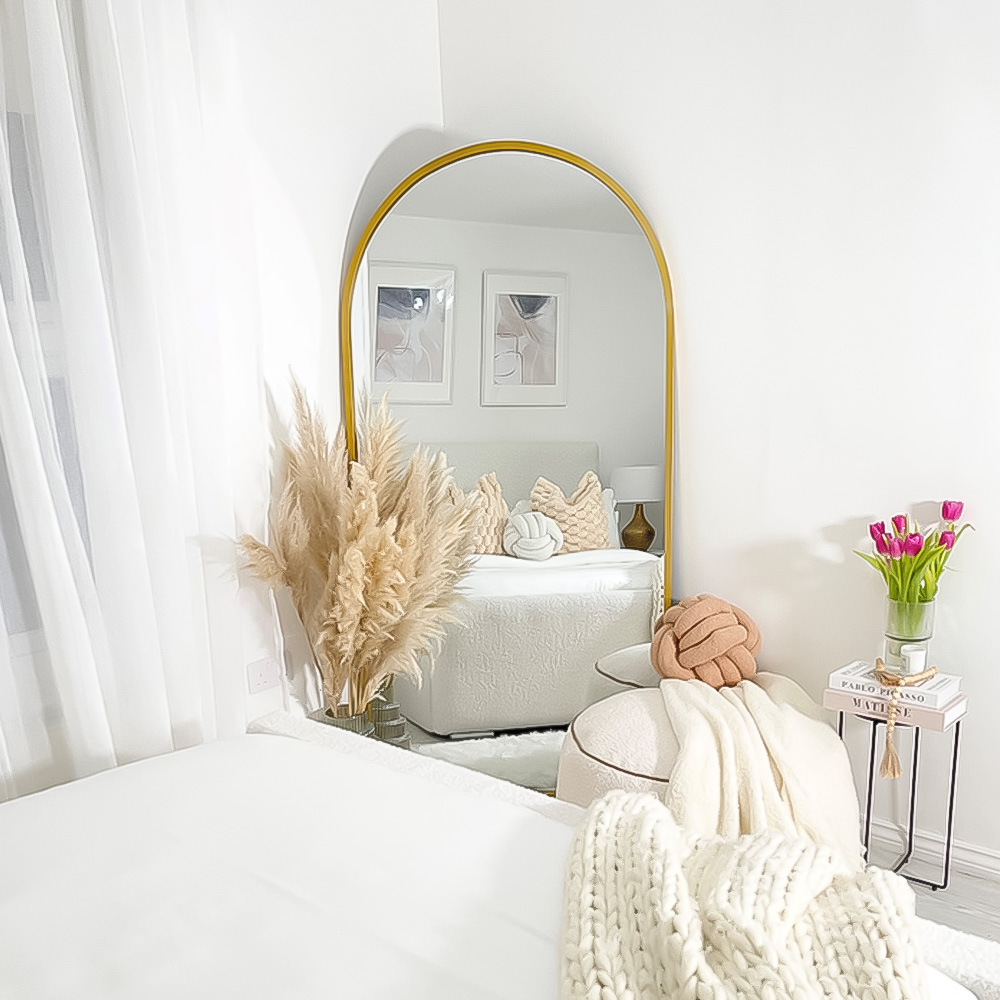 The Arcus Gold Arched Leaner Wall Mirror 180 x 90cm Image 4