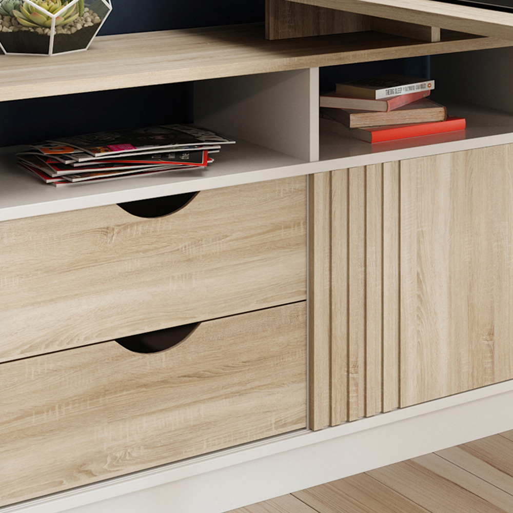 Teknik Office Bridge Sonoma Oak Effect Finish Desk Brown Image 3