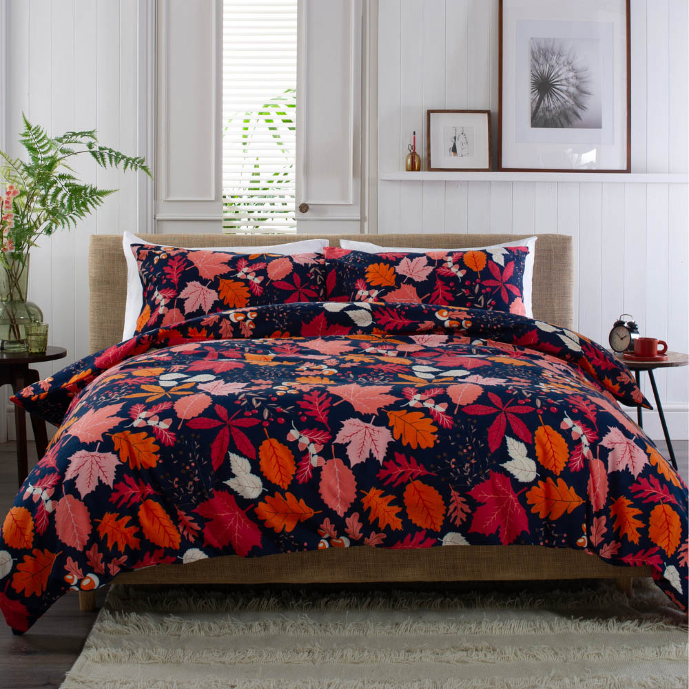 Deyongs Double Autumn Leaves Brushed Cotton Duvet Set Image 1