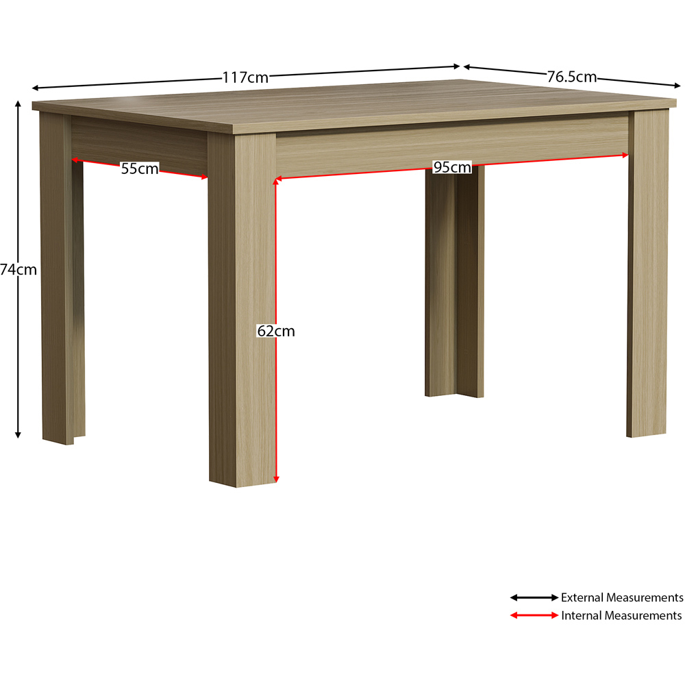 Vida Designs Medina 4 Seater Dining Table Oak Image 8